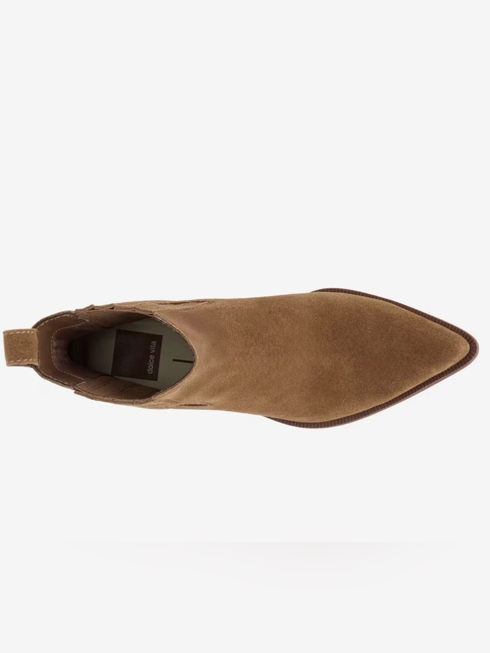 NEW Dolce Vita Steffi Suede Chelsea Ankle Boots w/ Heel - Chestnut Suede size 9 - Picture 5 of 10